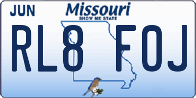 MO license plate RL8F0J