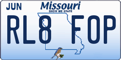 MO license plate RL8F0P