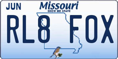 MO license plate RL8F0X