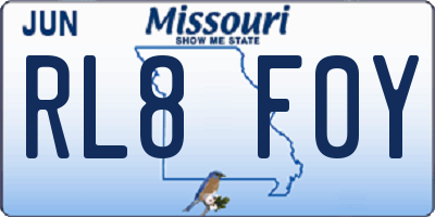 MO license plate RL8F0Y