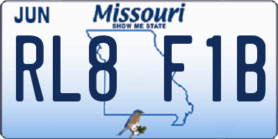 MO license plate RL8F1B