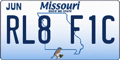MO license plate RL8F1C