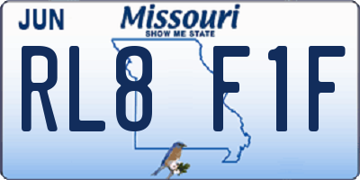 MO license plate RL8F1F