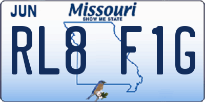 MO license plate RL8F1G