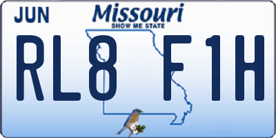 MO license plate RL8F1H