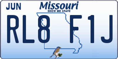 MO license plate RL8F1J