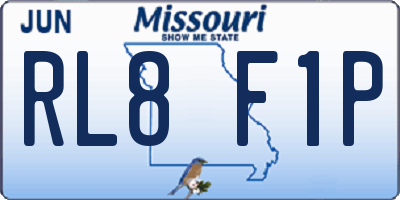 MO license plate RL8F1P