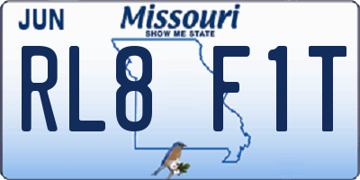 MO license plate RL8F1T
