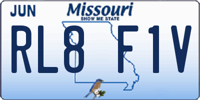 MO license plate RL8F1V