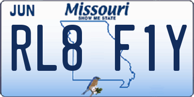 MO license plate RL8F1Y