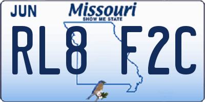 MO license plate RL8F2C