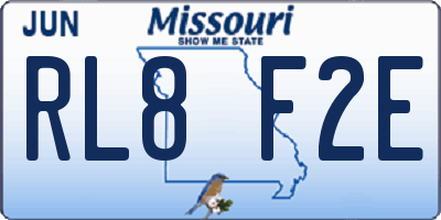 MO license plate RL8F2E
