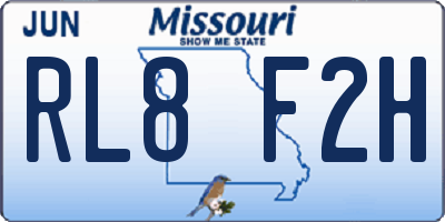 MO license plate RL8F2H