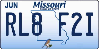MO license plate RL8F2I