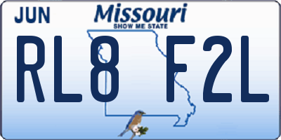 MO license plate RL8F2L