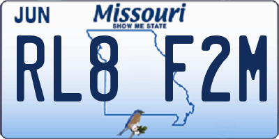 MO license plate RL8F2M