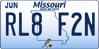 MO license plate RL8F2N