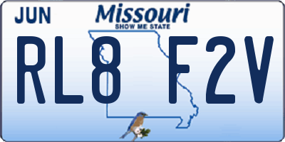 MO license plate RL8F2V