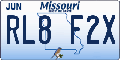 MO license plate RL8F2X