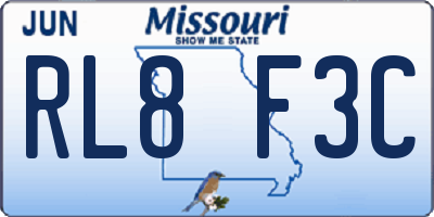 MO license plate RL8F3C