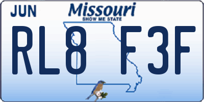 MO license plate RL8F3F