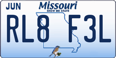 MO license plate RL8F3L