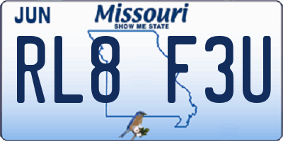 MO license plate RL8F3U
