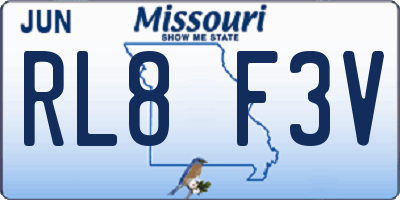 MO license plate RL8F3V