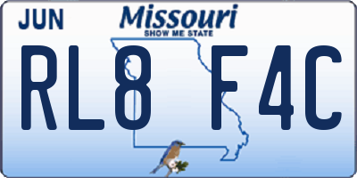 MO license plate RL8F4C