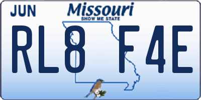 MO license plate RL8F4E