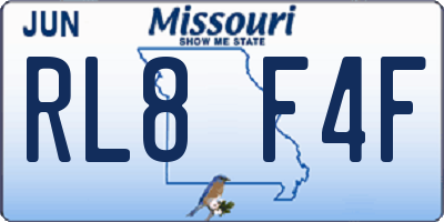 MO license plate RL8F4F