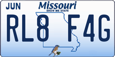 MO license plate RL8F4G