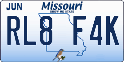 MO license plate RL8F4K