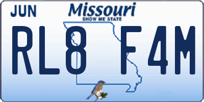 MO license plate RL8F4M