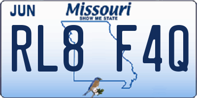 MO license plate RL8F4Q