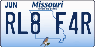 MO license plate RL8F4R
