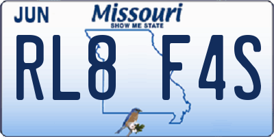 MO license plate RL8F4S