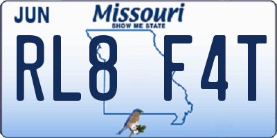 MO license plate RL8F4T