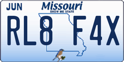 MO license plate RL8F4X