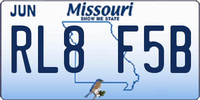 MO license plate RL8F5B