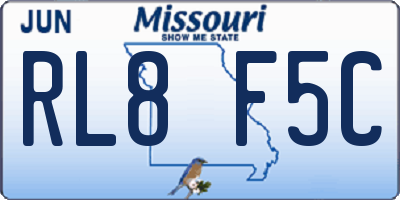MO license plate RL8F5C