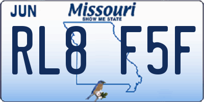 MO license plate RL8F5F