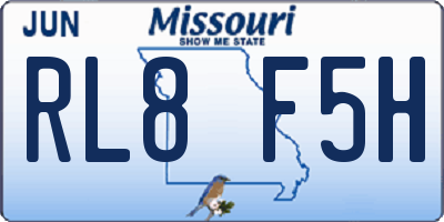 MO license plate RL8F5H
