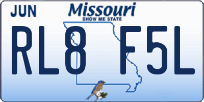 MO license plate RL8F5L