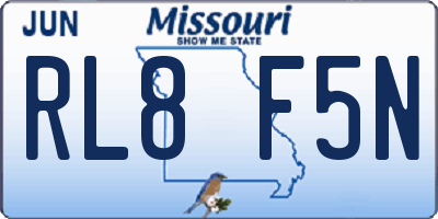 MO license plate RL8F5N
