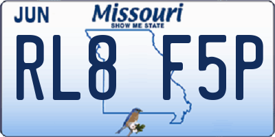MO license plate RL8F5P