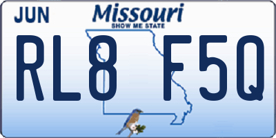 MO license plate RL8F5Q