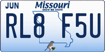 MO license plate RL8F5U