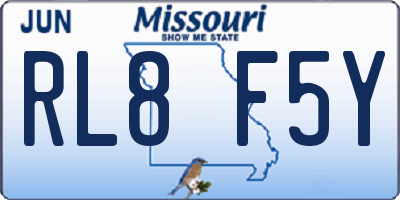 MO license plate RL8F5Y