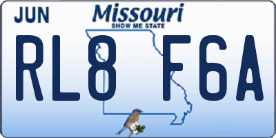 MO license plate RL8F6A
